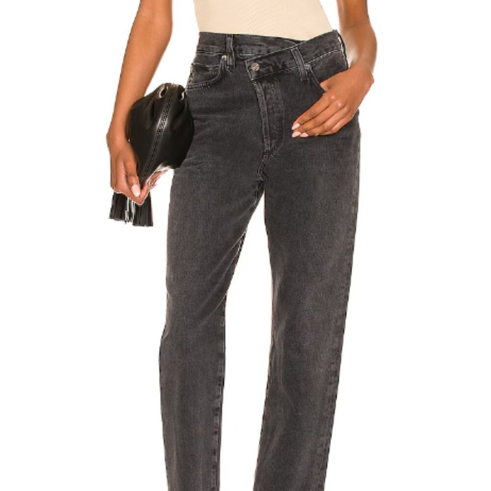 Agolde Women's Criss Cross Waist Straight In Shambles Size 25 Euc!